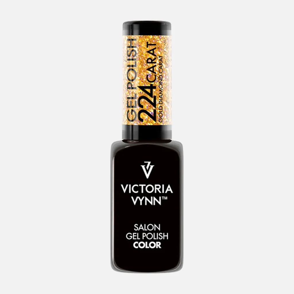 Gel Polish 224 Gold Diamond Carat, esmalte semipermanente con purpurina 8 ml