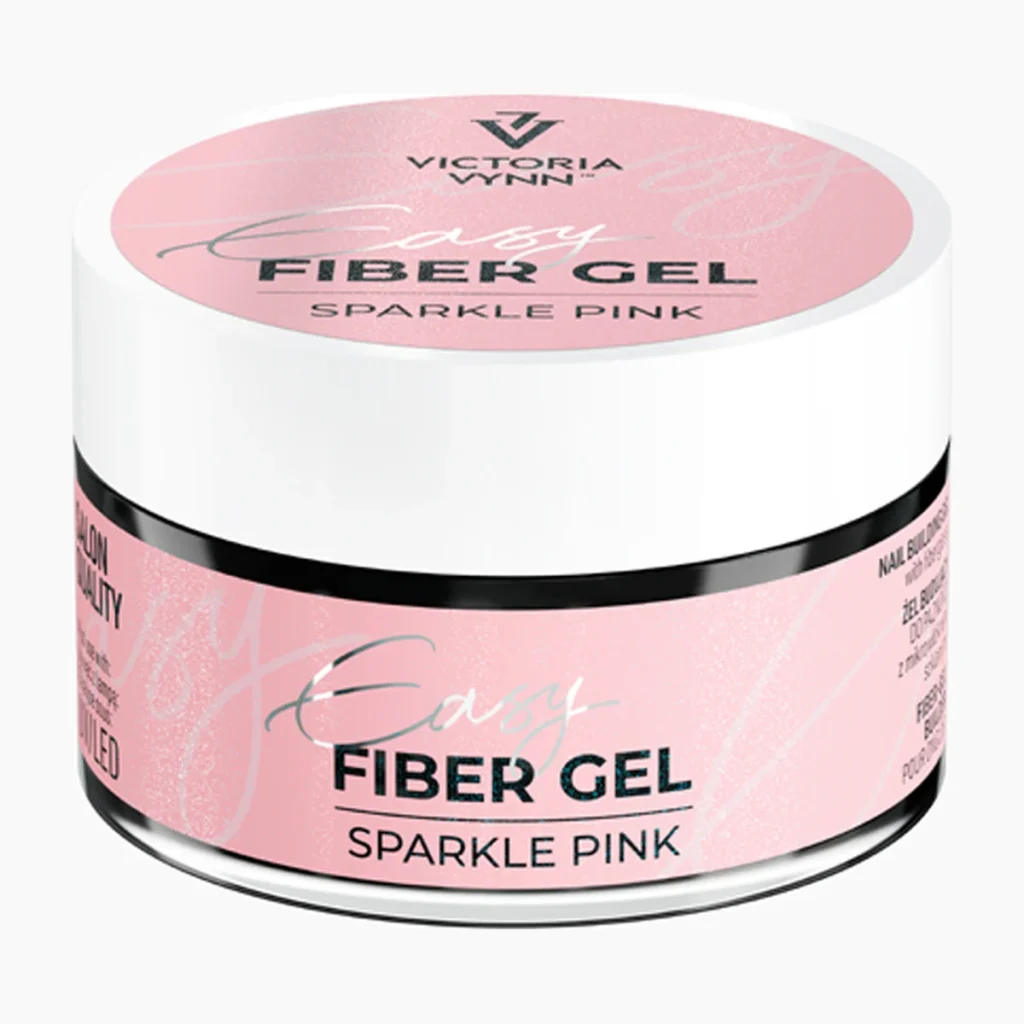 Easy Fiber Gel Sparkle Pink, gel constructor con fibra de vidrio 15 ml
