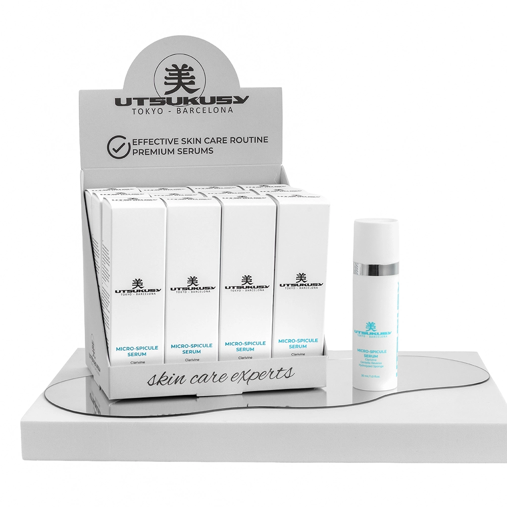 Expositor Micro Spicule Serum, 12 unidades de 30 ml