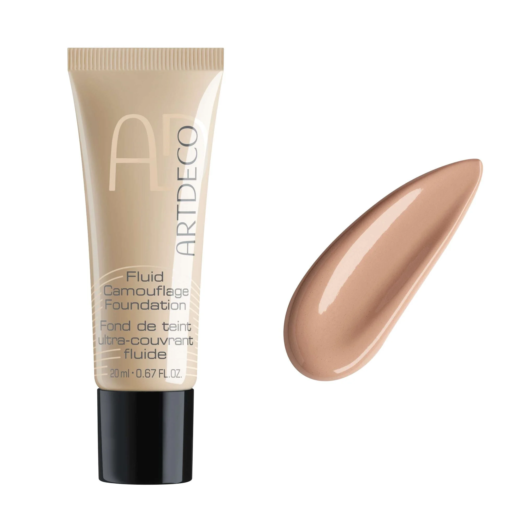 Fluid Camouflage Foundation 45 Neutral Natural Camel, base de maquillaje de alta cobertura 20 ml
