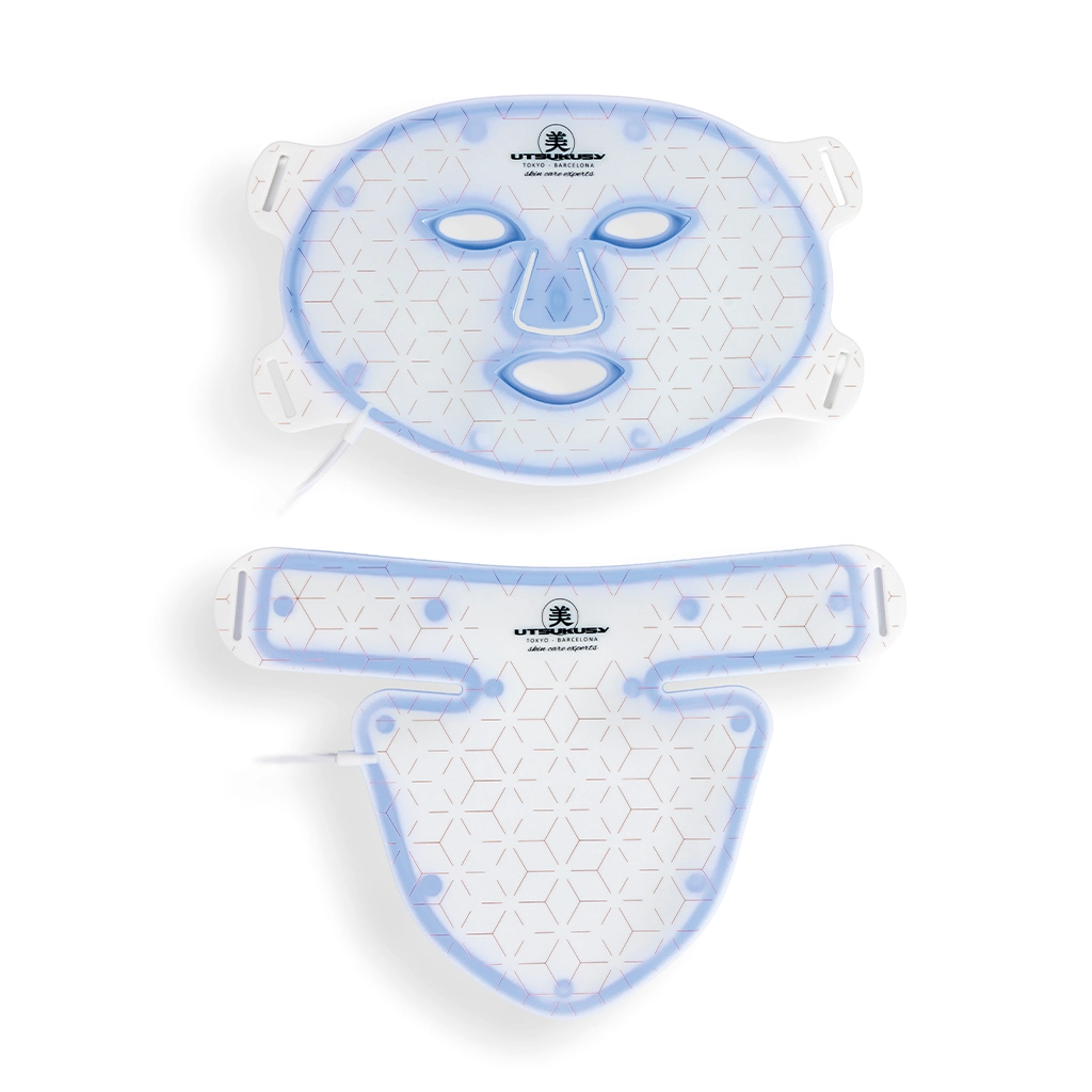 Máscara LED Luxon Skin: pieza facial y pieza de cuello y escote