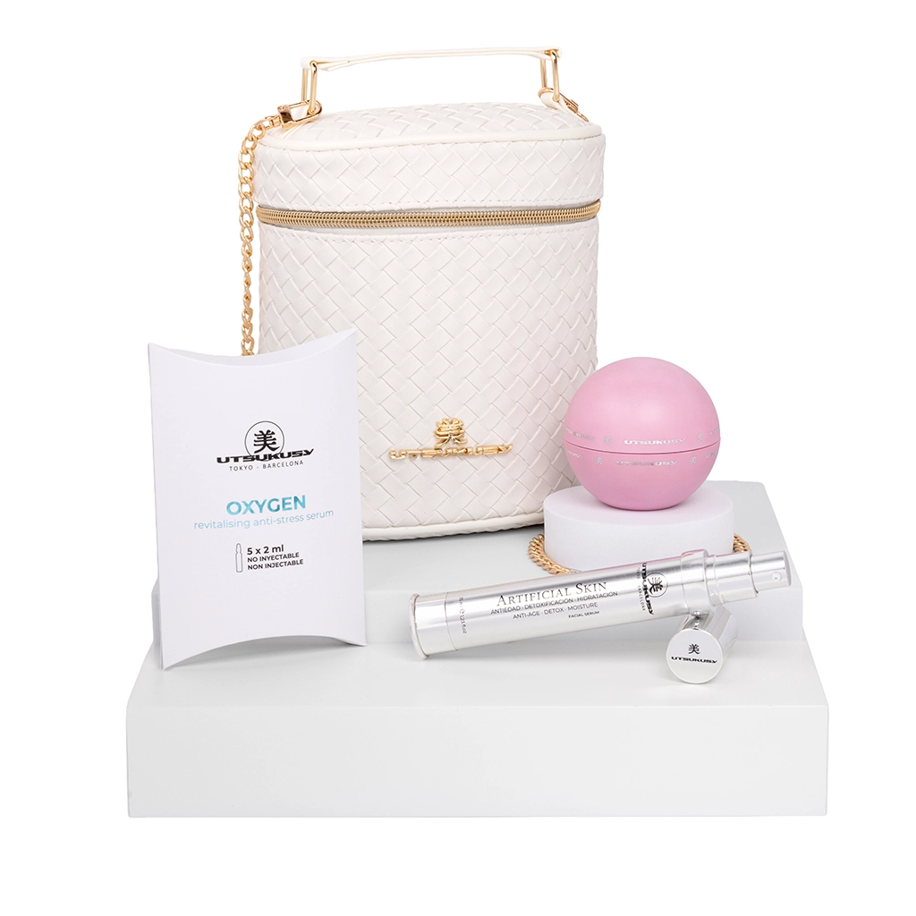 Set Artificial Skin con 5 ampollas Oxygen y neceser blanco