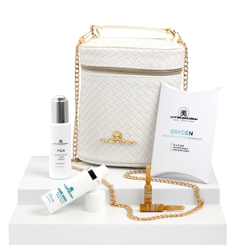 Set PGA y Shark Sauce con 5 ampollas Oxygen y neceser blanco