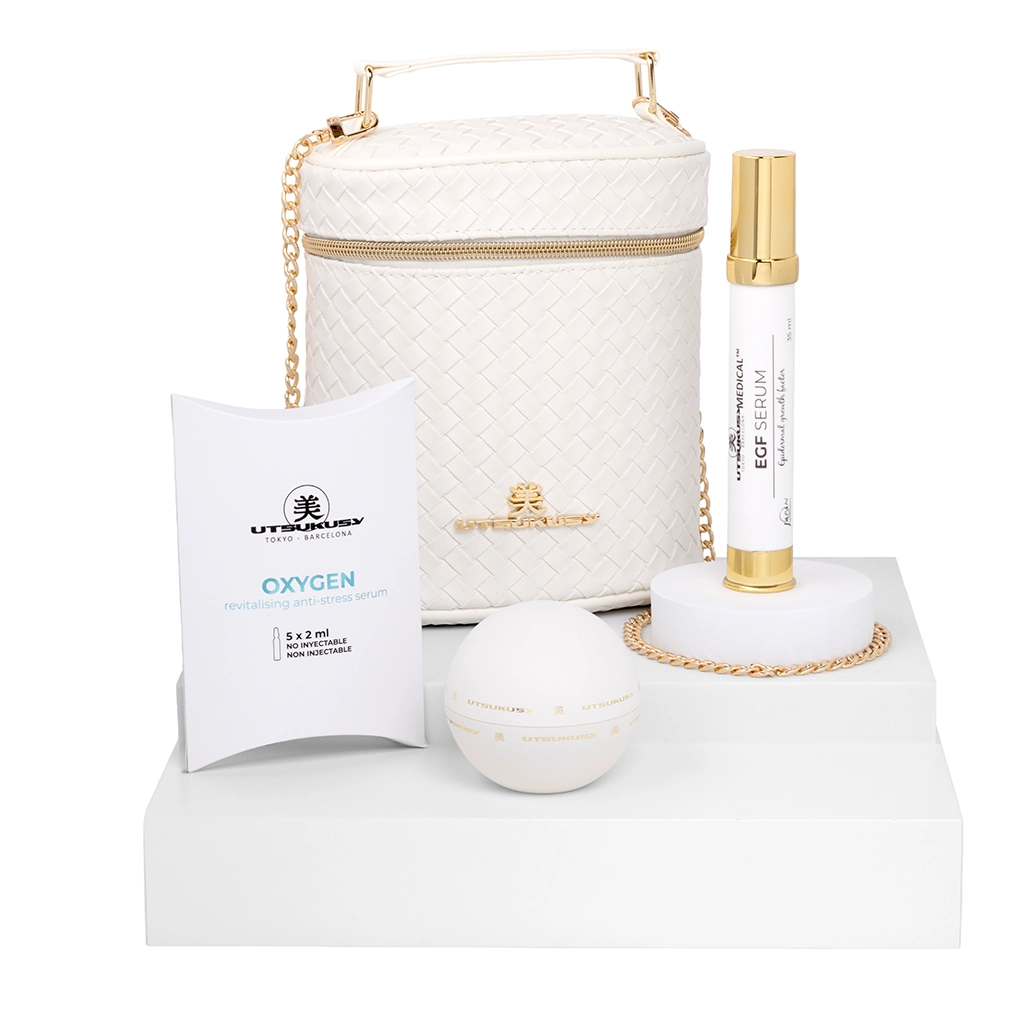Set Plasma Skin EGF con 5 ampollas Oxygen y neceser blanco
