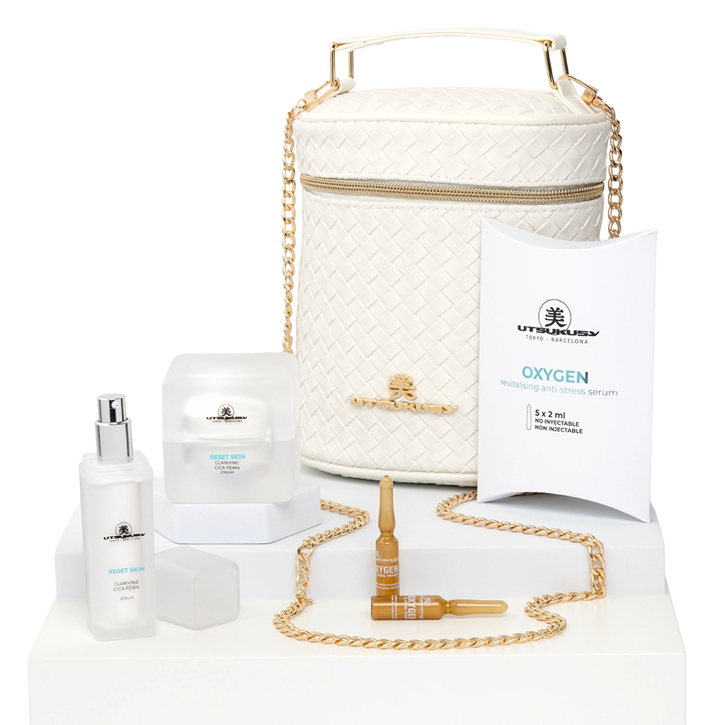 Set Reset Skin con 5 ampollas Oxygen y neceser blanco