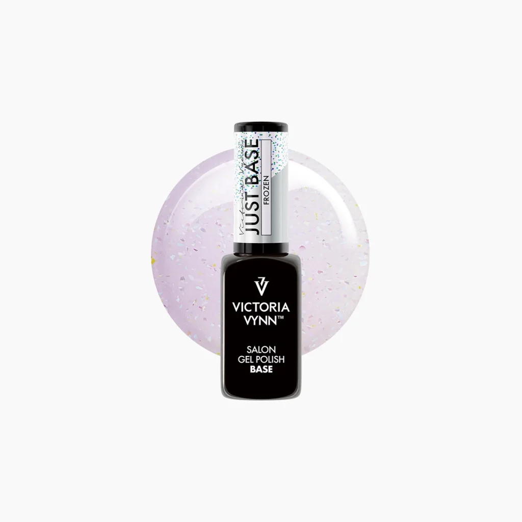 Just Base Frozen, base rubber rosa claro con láminas brillantes 8 ml