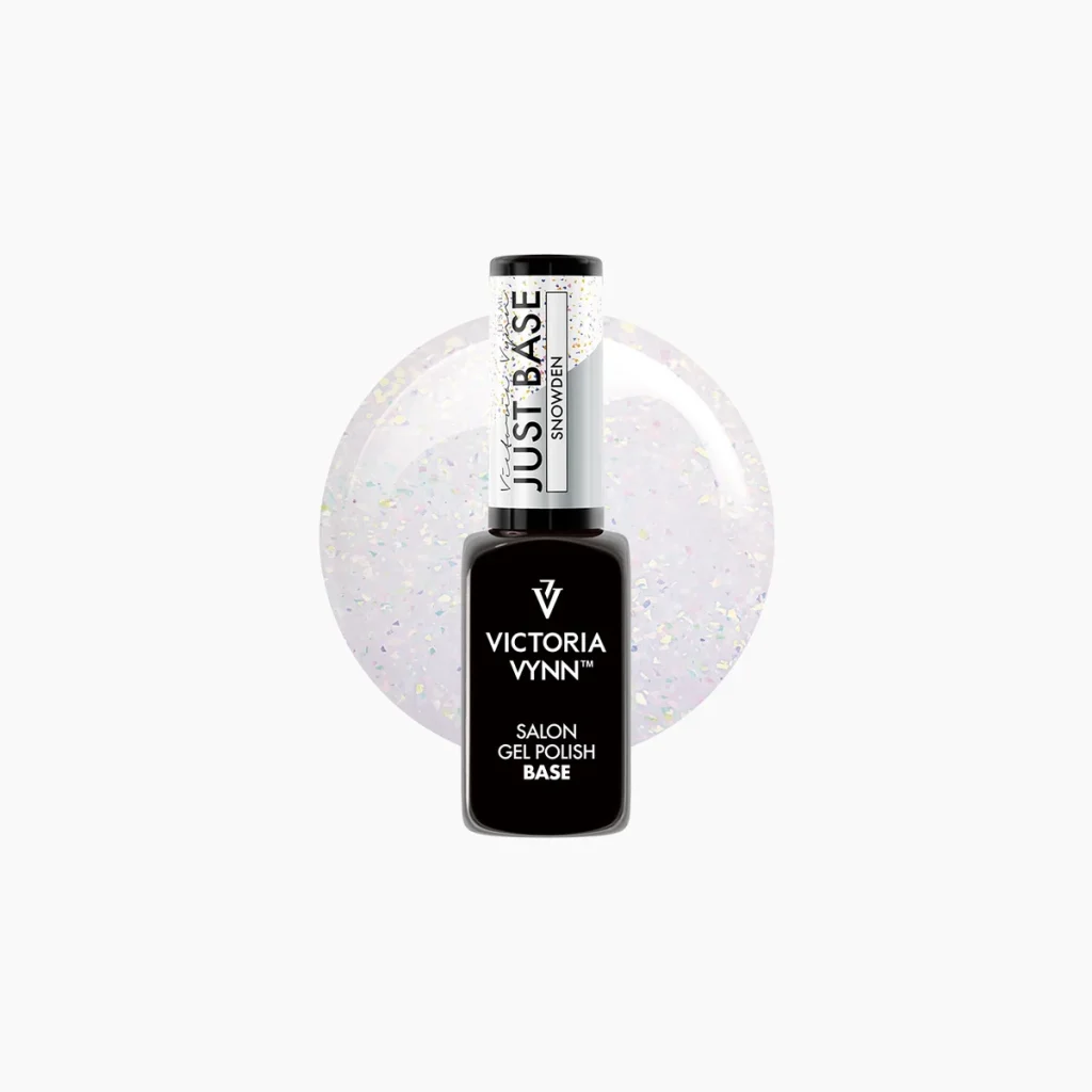 Just Base Snowden, base rubber blanco con láminas brillantes 8 ml